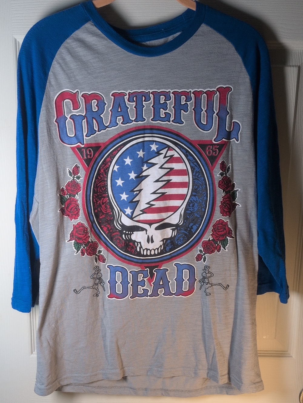 Grateful Dead Blue, Gray & Red Raglan  Tee